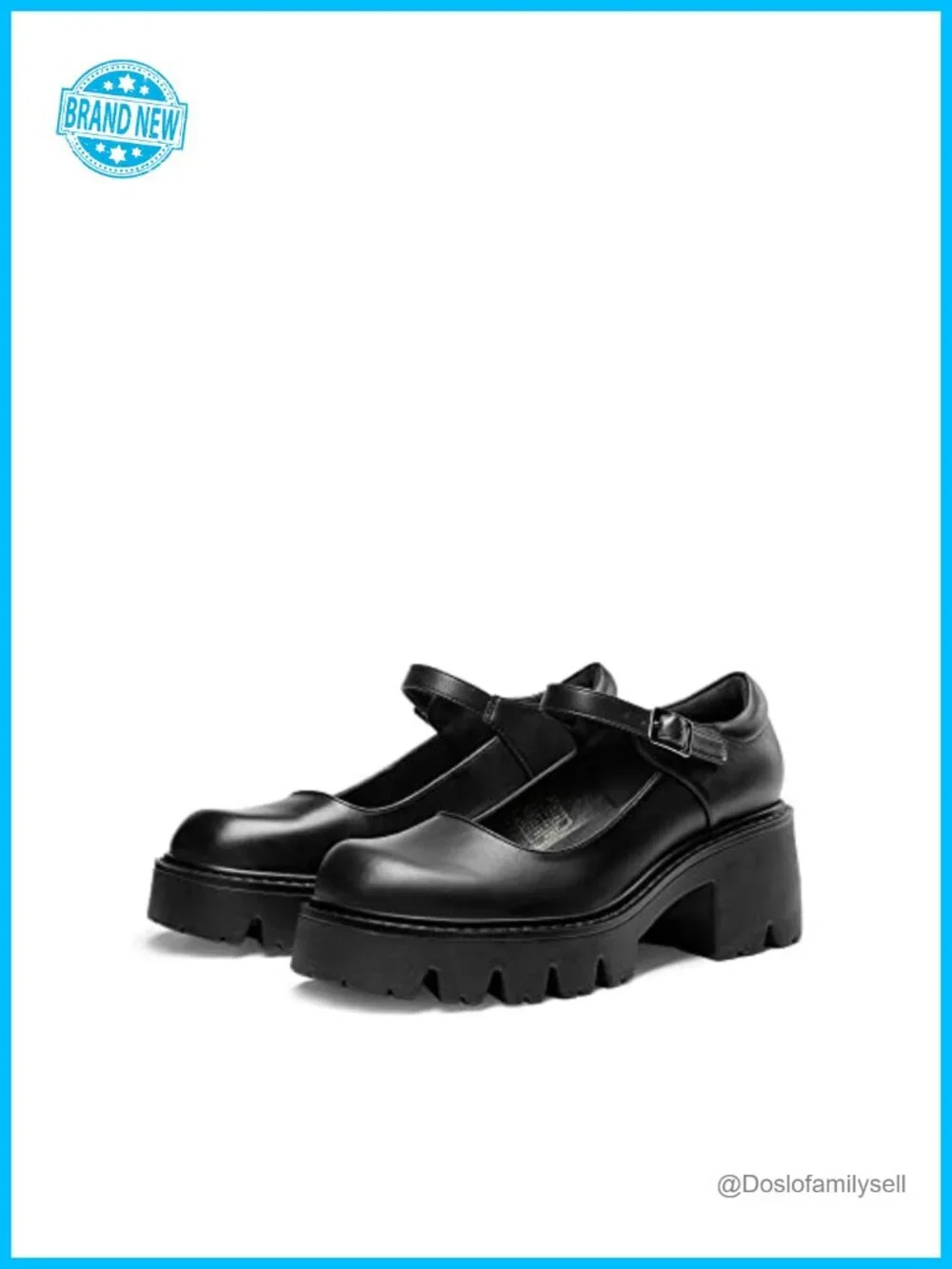Women's Mary Jane Platform Pumps Chunky Block Heel PU Ankle Strap